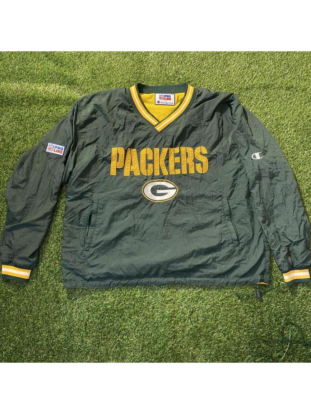 Vintage Y2K Reversible Champion NFL Green Bay Packers windbreaker jacket